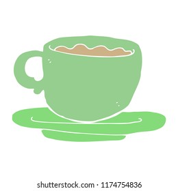 flat color style cartoon cup of tea