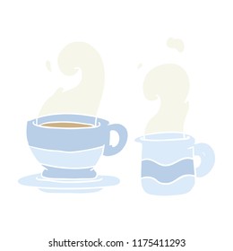 flat color style cartoon cup of coffee