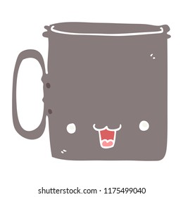 taza de dibujos animados de color plano