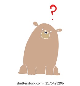 flat color style cartoon curious bear