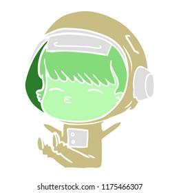flat color style cartoon curious astronaut