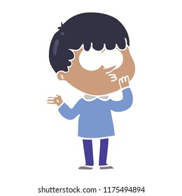 flat color style cartoon curious boy