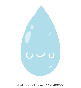 flat color style cartoon cute raindrop