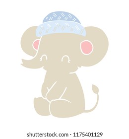 flat color style cartoon cute elephant
