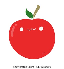 dibujos animados de color plano adorable manzana