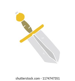 flat color style cartoon dagger