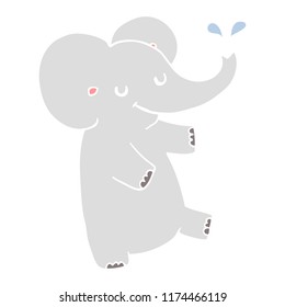 elefante bailarín de dibujos animados de color plano