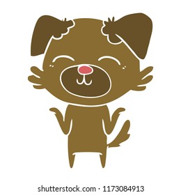 flat color style cartoon dog