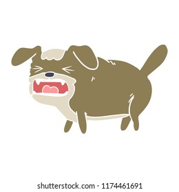 flat color style cartoon dog barking