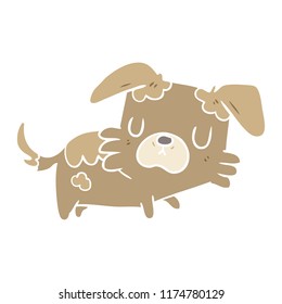 flat color style cartoon dog