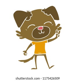 flat color style cartoon dog