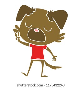 flat color style cartoon dog