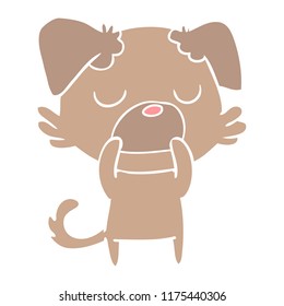 flat color style cartoon dog