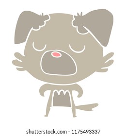 flat color style cartoon dog