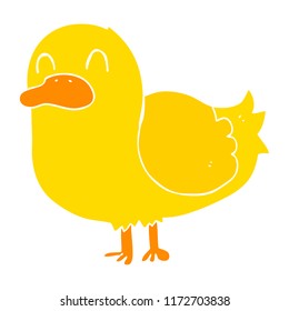 flat color style cartoon duck