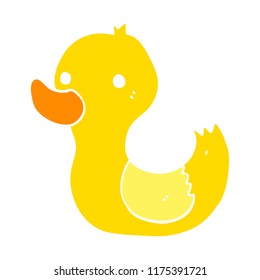 flat color style cartoon duck