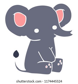 flat color style cartoon elephant