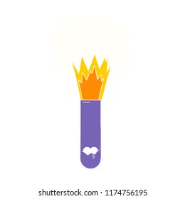 flat color style cartoon exploding chemicals in test tube