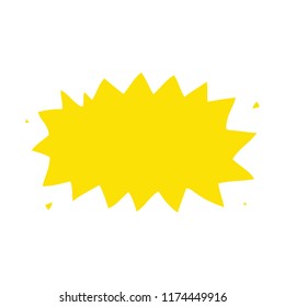 símbolo de explosión de dibujos animados de color plano