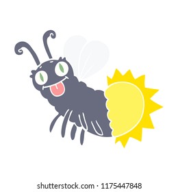 flat color style cartoon firefly