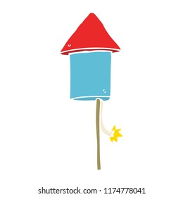 fogos de artifício de desenho animado de estilo de cor plana
