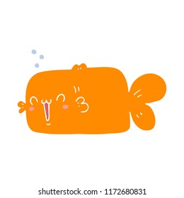 flat color style cartoon fish