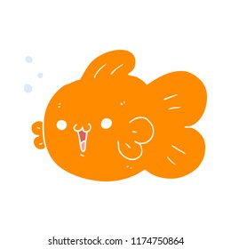 flat color style cartoon fish