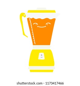 flat color style cartoon food processor