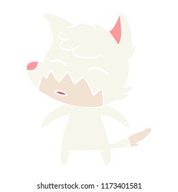 flat color style cartoon fox