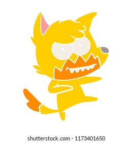 flat color style cartoon fox