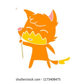 flat color style cartoon fox