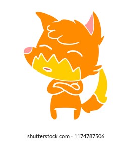 Cartoon-Fuchs mit flacher Farbe