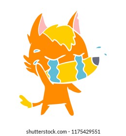 flat color style cartoon fox
