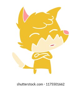 flat color style cartoon fox