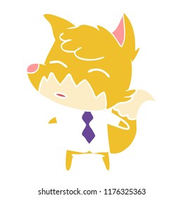 flat color style cartoon fox
