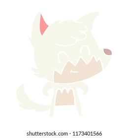 zorro amigable de dibujos animados de color plano