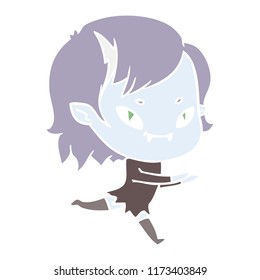 estilo de color plano dibujos animados amigable vampiro corriendo