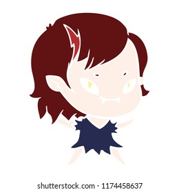 estilo de color plano caricatura chica vampiro amigable