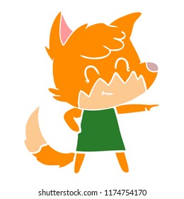 flat color style cartoon friendly fox