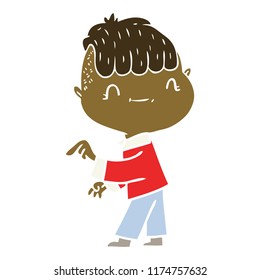 chico amigable de dibujos animados de color plano