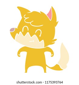 flat color style cartoon friendly fox