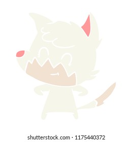 zorro amigable de dibujos animados de color plano