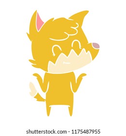 flat color style cartoon friendly fox
