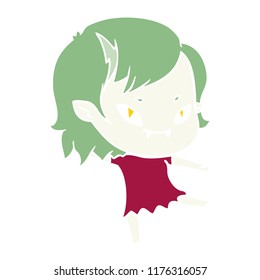 flat color style cartoon friendly vampire girl
