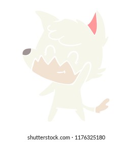 zorro amigable de dibujos animados de color plano