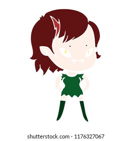 Cartoon im flachen Farbstil-Stil, Vampirmädchen