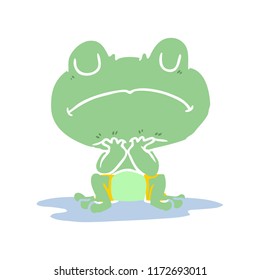 flat color style cartoon frog in puddle