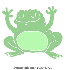 flat color style cartoon frog