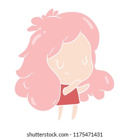 flat color style cartoon girl