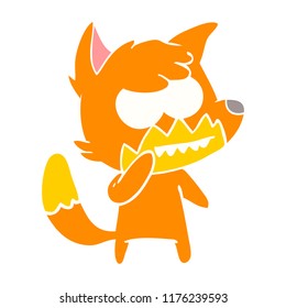 zorro grafico de dibujos animados de estilo de color plano